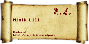Misik Lili névjegykártya